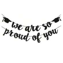 1 Set 2026 Graduation Banners Party Decorations, Black Glitter We Are So Proud Of You Graduation Banners Garland For Congratulation Graduations Party Supplies, School, Home, Car Decorations - 9pcs - View 11