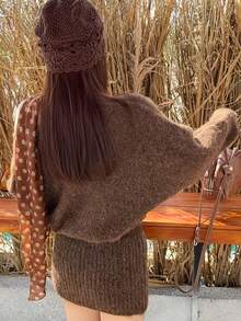 Women Short Dresses - Dark Brown - View 10