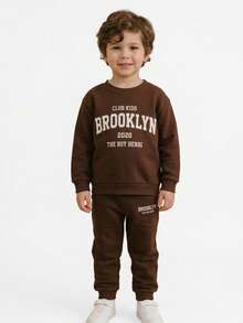 conjunto CASACO E CALÇA MOLETOM  DE TIME PARA MENINOS DO 2 AO 14 ANOS TECIDO LEVE E CONFORTAVEL INFANTIL INFTO JUVENIL ABRIGO FRIO INVERNO - Café - Visão 6