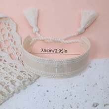 1pc Embroidered Cross Creative Woven Bracelet - Apricot - View 6