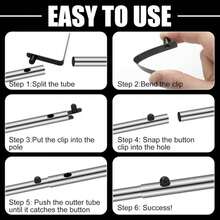 Moxweyeni 8 Pieces Push Button Spring Clips Tent Pole Clips Stainless Steel Kayak Paddle Spring Snap Clips Locking Tube Pin For Camping Kayak Paddle Tent Pole - ColorA - View 2