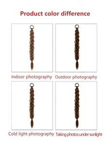 18 Inch Women Synthetic Fiber Ponytail, Including Low Ponytail, Double Ponytail, High Ponytail, Long Twist Braid, Side Single Ponytail, Twist Boxer Braid, Suitable For Daily Wear - Dark Brown - View 4