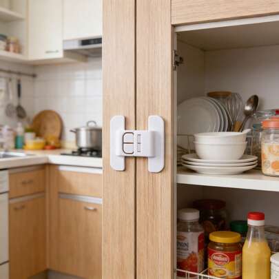 1/2/4pcs Automatic Lock For Home Use - Fridge Door, Drawer, Water Dispenser, No Drilling Installation, Pet Proof, Christmas Holiday Gift