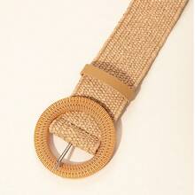 1pc/2pcs Bohemian Straw Waist Belt Set, Suitable For Women Summer Beach Vacation - Camel - View 5
