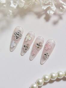 1pc Modern Minimalist Elegant Leaf Pattern Nail Art Stickers, 3D Spring Nail Decor Stickers - Multicolor - View 6