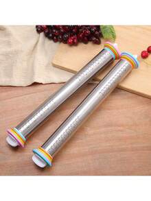 1个17英寸可调节擀面杖，大型不锈钢擀面杖，适用于披萨、馅饼、饼干、饺子、面条，厨房工具，烹饪用具，厨房配件 - 銀色-均碼 - 查看 5