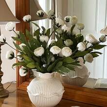 1pc 27-Inch Artificial Silk Peony Flower Vase Decor, Suitable For Wedding, Vase Filler, DIY Bouquet, Centerpiece, Bridal Shower, Office Decoration - Multicolor - View 2