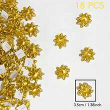 18/30/50/100个迷你闪亮丝带蝴蝶结，适用于情人节、生日、婚礼、新娘派对礼物包装；1.18英寸/1.38英寸彩虹礼品包装蝴蝶结，适用于节日派对、工艺品、花卉礼品包装用品；闪光星星花朵多色小金属自粘礼品丝带蝴蝶结，适用于节日礼品盒。 - 彩色 - 查看 36