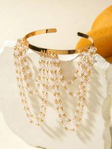 imoli 1件时尚金属圈手工脚链珍珠身体链，适合作为沙滩派对、聚会、宴会的珠宝礼物 - 29847-ab-G-1-EP - 查看 7