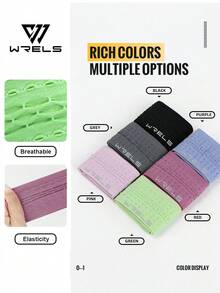 1件/3件 WRELS 女款輕量透氣吸汗快乾瑜伽皮拉提斯運動髮帶 防滑健身髮圈 - 加寬款 - 查看 4