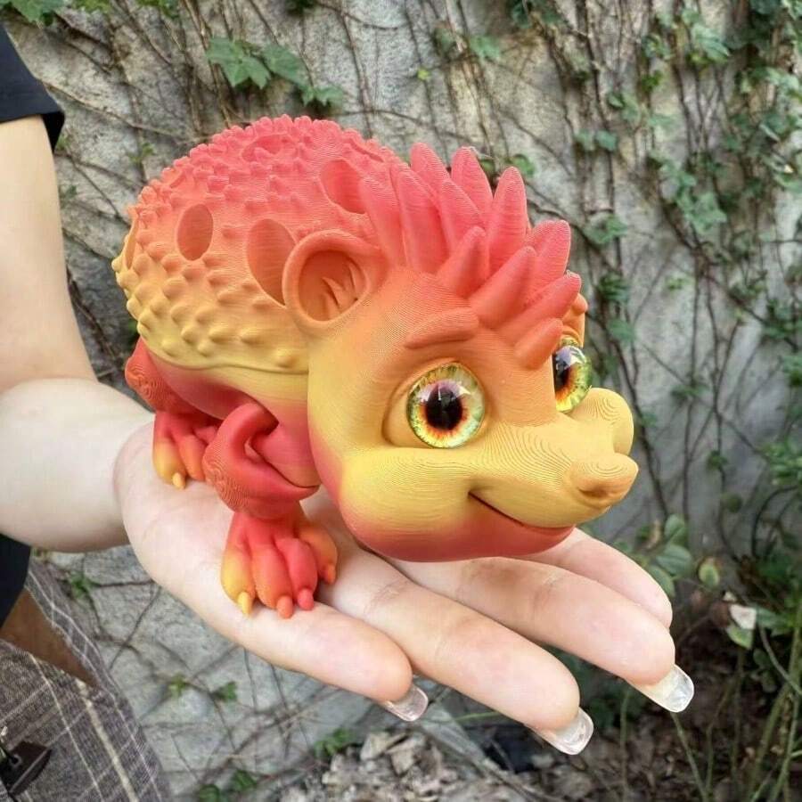 1个可爱动物刺猬3D玩具，3D打印玩具，逼真玩具，软萌玩具，解压玩具，史迪奇玩具，旅行玩具，课堂解压玩具，迷你洗澡玩具，圣诞文具减压球，生日礼物，完美礼物，赠品，玩具，游戏 - 彩色 - 查看 1
