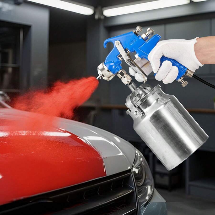Siphon Feed Spray Gun, High Atomization Air Paint Spray Gun, 1000cc Automotive Paint Sprayer With 1.8 Mm Nozzle, Adjustable Flow Rate & Air Volume For Car, Furniture, Wall, House Painting - Siphon Feed, Single Nozzle, 1.8mm - View 1