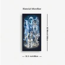 1 khăn tắm biển in hình trăng và sói, nhanh khô và chống cát, khăn du lịch. - ghj-53 - Xem 9