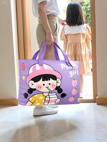 1pc Large Capacity Cartoon Quilt Storage Bag, Multi-Functional Waterproof Travel Luggage Bag, Portable Foldable Washable Luggage Storage Bag, Suitable For Back To School Season, Home Clothing And Quilt Storage - Multicolor - View 2