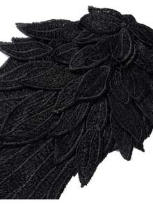 1 Pair 3D Angel Wing Embroidered Lace Collar Applique Patches - Multicolor - View 7