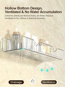 浴室收纳架，免钻孔壁挂式马桶架，大容量沥水架，梳妆台架 - 彩色 - 查看 12