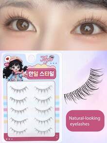5 Pairs Natural Looking Lightweight Invisible False Eyelashes, Thin And Unexaggerated One-Piece Fairy Lashes, Essential For Daily Commute - View 1