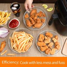 1/3pcs Air Fryer Accessories Set - Stainless Steel Stackable Rack, Dehydrator, Air Fryer Baking Tray, Grill Rack, Vegetable & Fruit Frying Basket - A - View 6