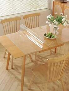 Mantel de lujo premium transparente 100% PVC, de 1,0 mm de grosor - resistente a los arañazos y al calor, fácil de limpiar, adecuado para el hogar, hotel, restaurante y mesas de café, mantel simple y elegante que protege nuestros muebles. - Blanco - Ver 3