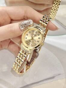 LIANDU LIANDU Reloj de cuarzo compacto multifuncional de moda para mujer, adecuado para uso diario, regalo de cumpleaños, vuelta al colegio, Acción de Gracias, ocasiones románticas, regalo perfecto - Dorado - Ver 10