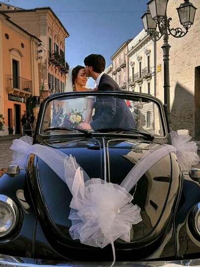 1 Bộ Khăn Che Xe Cưới, Vải Lưới Trong Suốt Màu Trắng Trang Trí Cửa Xe, Ruy Băng Trang Trí Xe Cưới, Phụ Kiện Trang Trí Xe Cưới Cho Cô Dâu, Phông Nền Cổng Vòm Lễ Cưới, Trang Trí Bàn Ghế (Khăn Trải Bàn) Cho Trang Trí Xe Cưới, Trang Trí Chỗ Ngồi Trong Nhà/Ngoài Trời