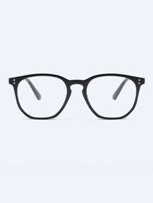 Men's Classic Solid Color Square Non-Prescription Glasses Glasses, Suitable For Daily Wear, Outfit Matching, And Holiday Gifts - Clear - View 3