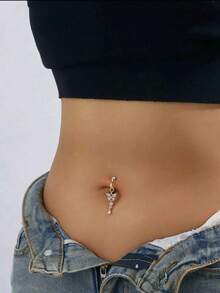 Women's Butterfly Belly Button Ring, Copper Navel Piercing Jewelry, Casual Style, All Seasons, Non-Pierced Fake Belly Button Accessory, Fake Belly Rings - Vàng - Xem 1