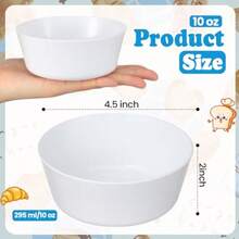 Foaincore - 24 cuencos de plástico para niños 10 onzas apto para microondas lavaplatos cuencos para niños botanas coloridos para ensalada postres para niños suministros de sopa blanco - Blanco - Ver 2
