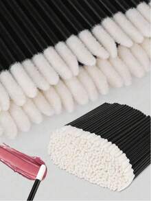 200/100/50/10pcs Lip Brush Set With Container, Black Disposable Lip Makeup Brushes Suitable For Lipstick And Lip Gloss, Can Be Used With Eyebrow And Eyeshadow Brushes, Makeup Beauty Tool Kit - Black - View 6