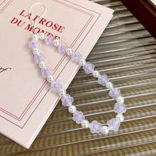 1pc Fashionable Flower & Faux Pearl Beaded Lanyard, Elegant Phone Strap & Bag Charm - Multicolor - View 18