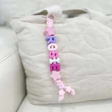 1 pieza Llavero tejido a mano personalizado, estrella de acrílico, cuentas de letras de acrílico, regalo tejido a mano personalizado, colgante de mochila, regalo de cumpleaños, regalo de vuelta a la escuela, regalo del Día de San Valentín - Llavero de cuerda trenzada - Ver 17