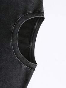 GALLERY  Portrait Print T-Shirt Washed Black, High-Quality Washed Cotton Printed T-Shirts, Menswear, Suitable For Street Retro Style As Well As Outdoor Sports And Leisure Occasions, Comfortable And Stylish, Y2K Apparel, Fashion T-Shirts, Streetwear, Exquisite Gifts. - 黑色 - 查看 8