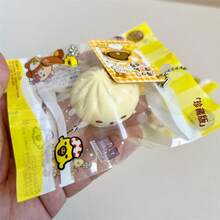 1个超柔软湿软易捏小熊面包慢回弹减压捏捏乐超柔软PU仿真面包吊坠生日礼物 - 圣诞礼物 - 万圣节礼物 - 复活节礼物 - 完美礼物 - 彩色 - 查看 6