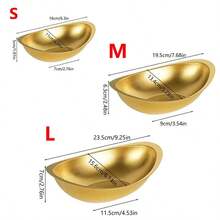 创意元宝碗 304不锈钢韩式小吃碗 烹饪碗 加厚金色水果碗 甜点碗 船形沙拉碗 - 彩色 - 查看 6