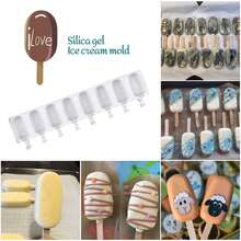 8-Cavity Silicone Ice Cream Pop Mold, Reusable DIY Classic Ice Cream Maker - Multicolor - View 4