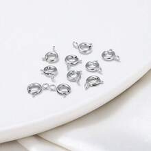 Khóa cài hạt cườm dạng lò xo mạ vàng 14k và mạ bạc, có vòng nối hở, dùng để làm đồ trang sức. - Nhiều màu - Xem 9