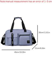 带干湿分离口袋的旅行包，带鞋仓的旅行包，商务旅行、健身、户外活动、学习用品、学生用品、度假用品、带鞋袋的过夜包 - 彩色 - 查看 9