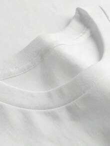 2026 Men's Never Mind Casual T-Shirt, 100% Cotton, Relaxed Fit, Short Sleeves, Breathable In Summer, Crew Neck, Beige With Pink Print, Lightweight And Comfortable, Ideal For Leisure And Outdoor Activities.| Low-Cut Neckline| Texture Lisse Y2k - 白色 - 查看 2