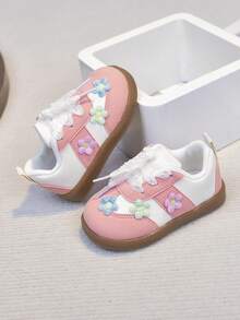 Infant Shoes Classic Retro Girls 3D Flower Soft Bottom Casual Toddler Shoes - Pink - View 8