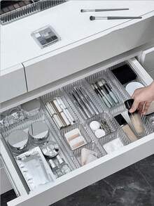 7pcs/6/1 Makeup Drawer Organizer Makeup Brush Organizer Clear Makeup Organizer Makeup Display Stand Organizer Divider Cosmetic Tool Storage Box - Multicolor - View 3