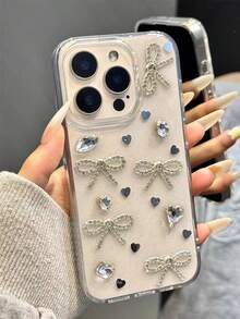 3D Schleifendesign für Mädchen Apple 16 Pro Max Hülle, transparenter Apple 17 Pro Schutz - Transparent - Übersicht 1