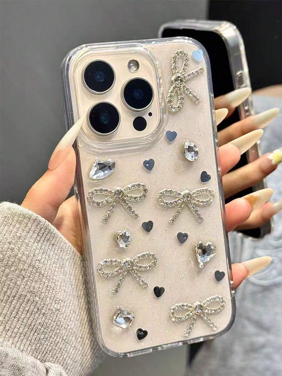 3D Schleifendesign für Mädchen Apple 16 Pro Max Hülle, transparenter Apple 17 Pro Schutz - Transparent - Übersicht 1