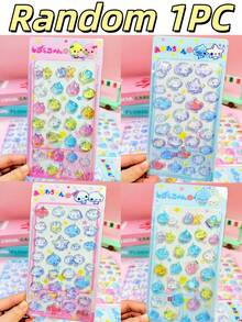 Pegatinas de cristal con gotas de agua en 3D y dibujos animados, pegatinas brillantes lindas adecuadas para niños - Multicolor - Ver 1