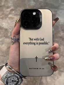 1 Piece Of Phone Case With Bible Scripture Pattern Design, Anti Drop Protective Cover, Suitable For IPhone 17/17 Pro/17 Pro Max/16 Pro Max/15/14 Plus/13/12/11 Compatible With Samsung Fashion All Inclusive Soft Case - Multicolor - View 2