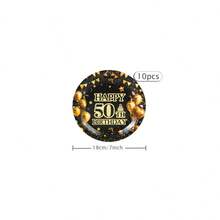 Bộ đồ dùng ăn uống dùng một lần cho tiệc sinh nhật lần thứ 50, đĩa giấy 7/9 inch, khăn ăn, thích hợp cho các buổi họp mặt gia đình, tiệc tiết lộ giới tính, lễ kỷ niệm, sinh nhật, đám cưới, tiệc tùng, dã ngoại. - Nhiều màu - Xem 8