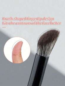 斜角轮廓化妆刷，面部鼻部轮廓眼影晕染遮瑕刷，化妆工具 - 黑色 - 查看 8