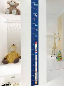1pc Baby/Kids Room Height Ruler Wall Sticker, Full Sheet Self-Adhesive Removable Decal, Non-Damaging Wall Height Measurement, Creative Cartoon Space, Planet, Cute Animal Design, Suitable For Bedroom, Living Room, Nursery - Multicolor - View 5
