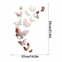 OUTANA Hình dán tường hình bướm bằng acrylic tự dính, có thể tháo rời, thích hợp làm quà tặng tốt nghiệp, trang trí phòng ngủ, phòng khách, đám cưới. Có các màu vàng, bạc và đen. - kiểu A - Xem 11