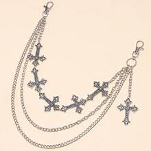 一款哥特式多层十字流苏吊坠，搭配几何链条，复古嘻哈风格。适合节日、派对、休闲穿着、街拍、男士生日、宴会等场合，也是一款百搭迷人的腰带饰品礼物。 - 彩色 - 查看 7