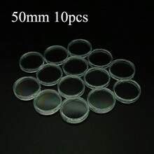 50 piezas de cápsulas protectoras de monedas conmemorativas, estuches transparentes de plástico para almacenamiento de colección de monedas - Azul y blanco - Ver 17